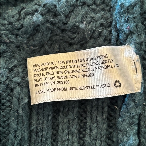 A New Day Crewneck Sweater Teal Textured Chevron Pattern Women’s Size M - Picture 6 of 8